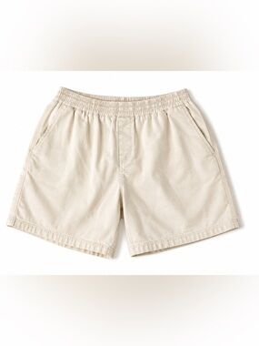 Classic White Cotton Elastic Waist Shorts